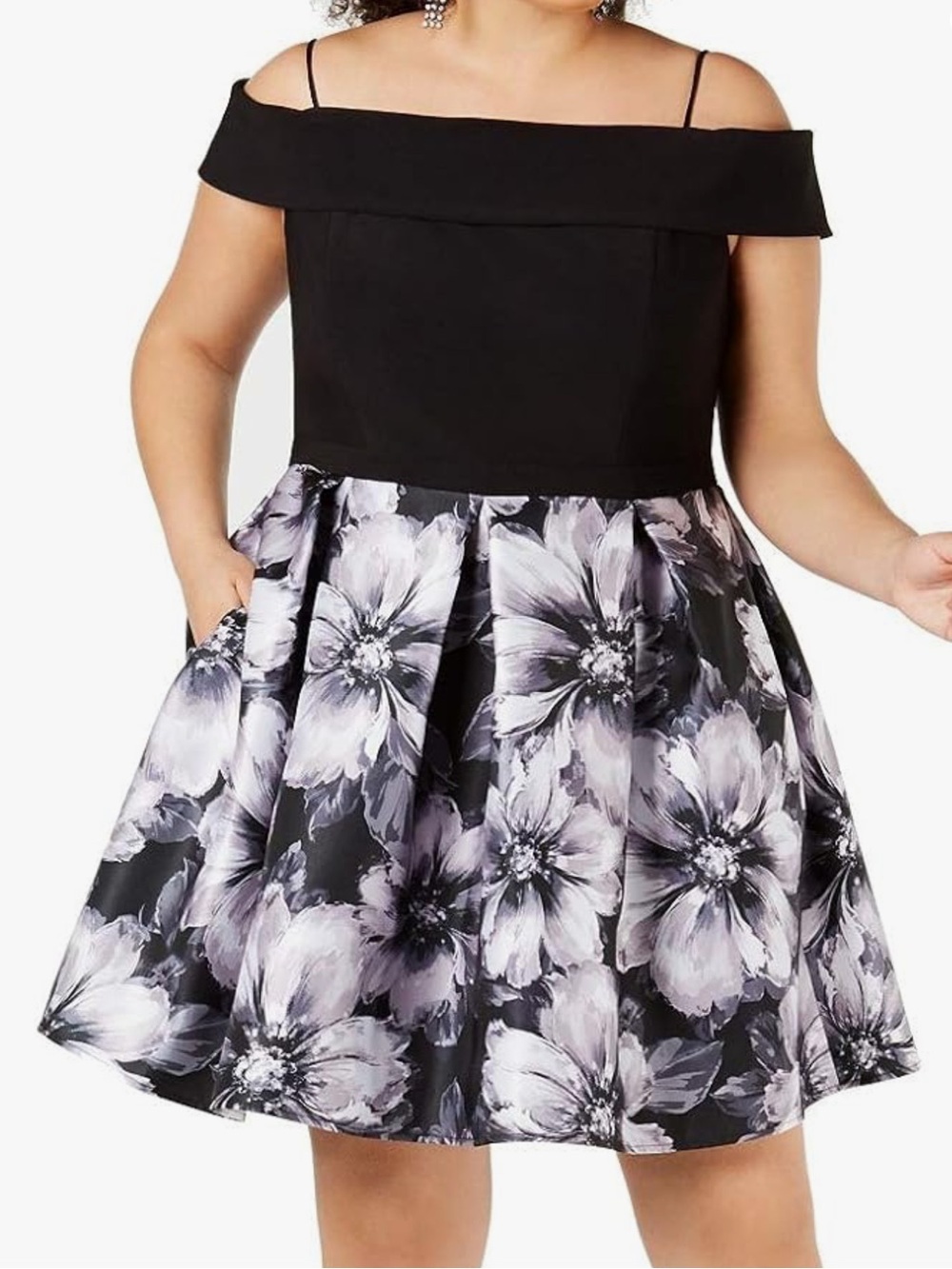 Morgan & Company Off The Shoulder Fit & Flare Dress